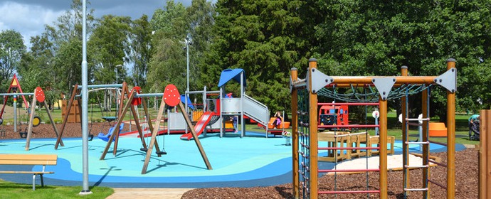 Bild på lekplatsen i Vildparken, Eksjö